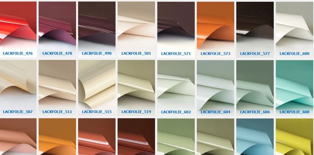 Палитра натяжного потолка глянец