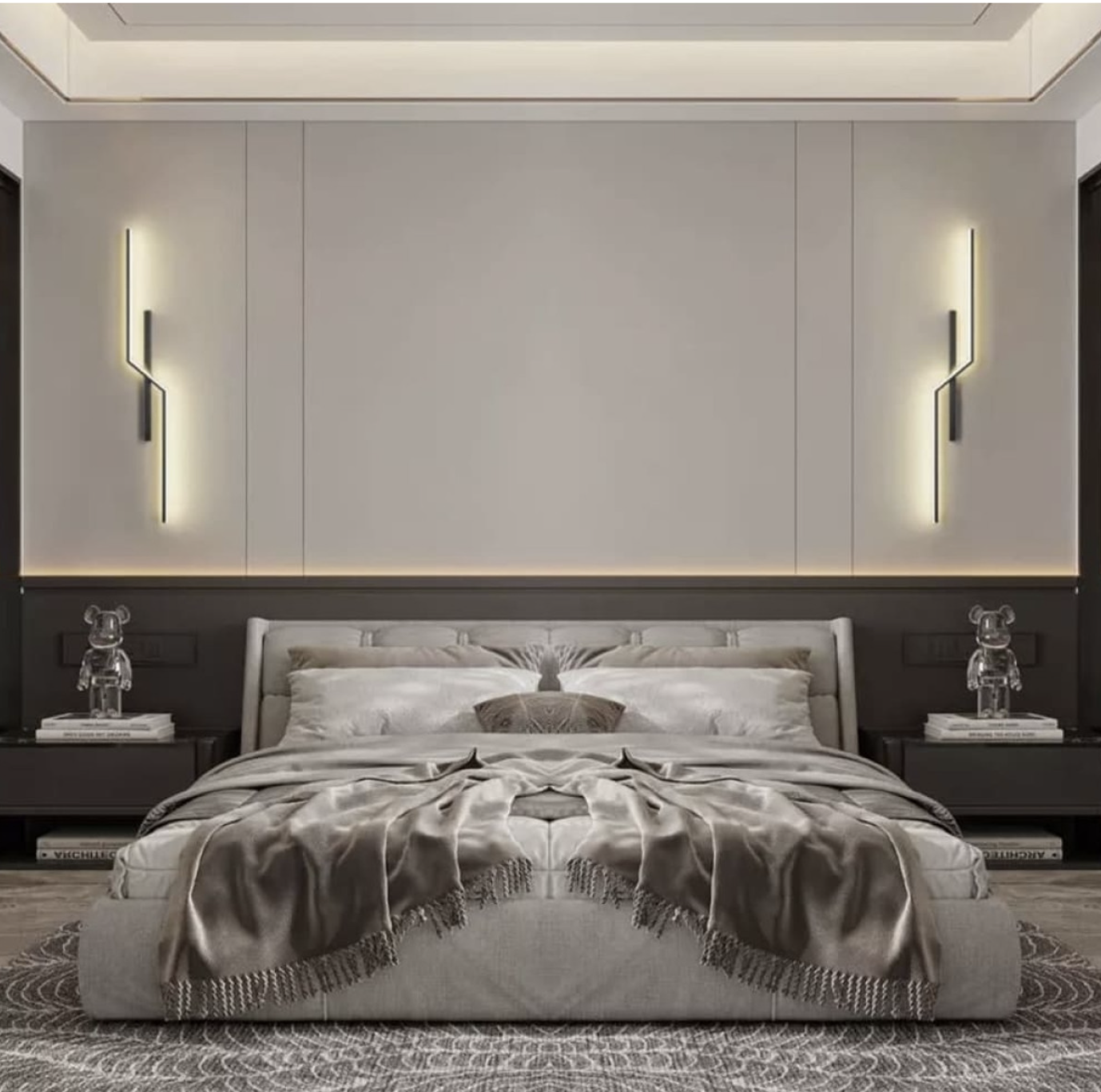 Лівий настінний світильник у чорному корпусі 60 см YG319/600L (Лівий+Правий) 