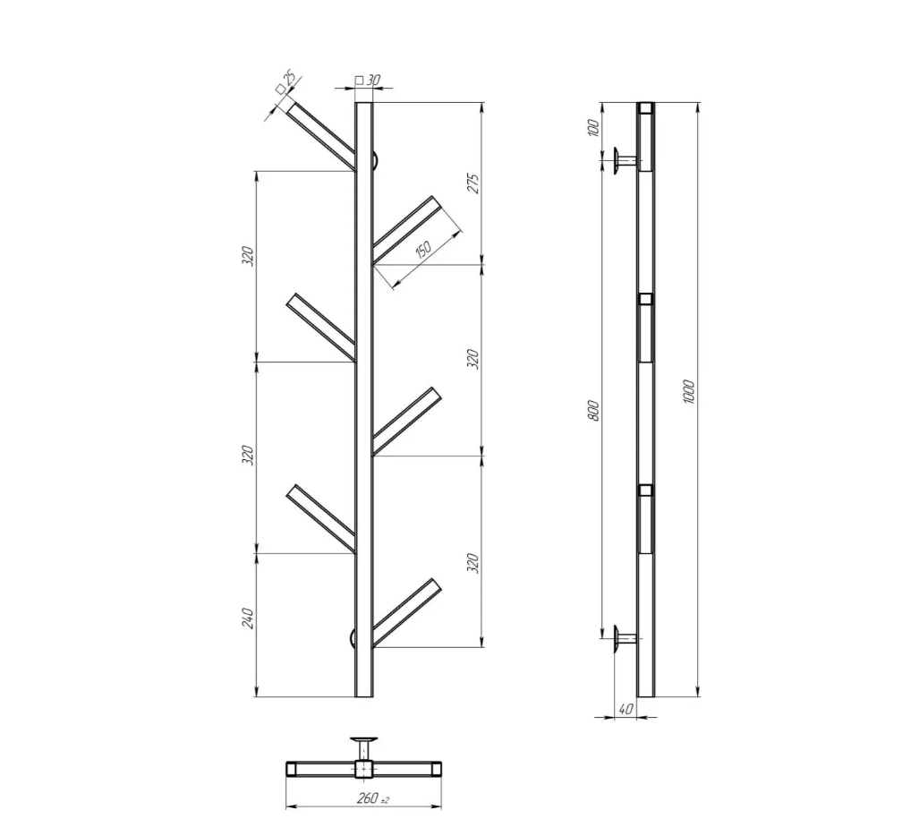 Рушникосушарка електрична Kir П6 1000 Deffi нержавіюча сталь (Доплата, уточнюйте у менеджера)