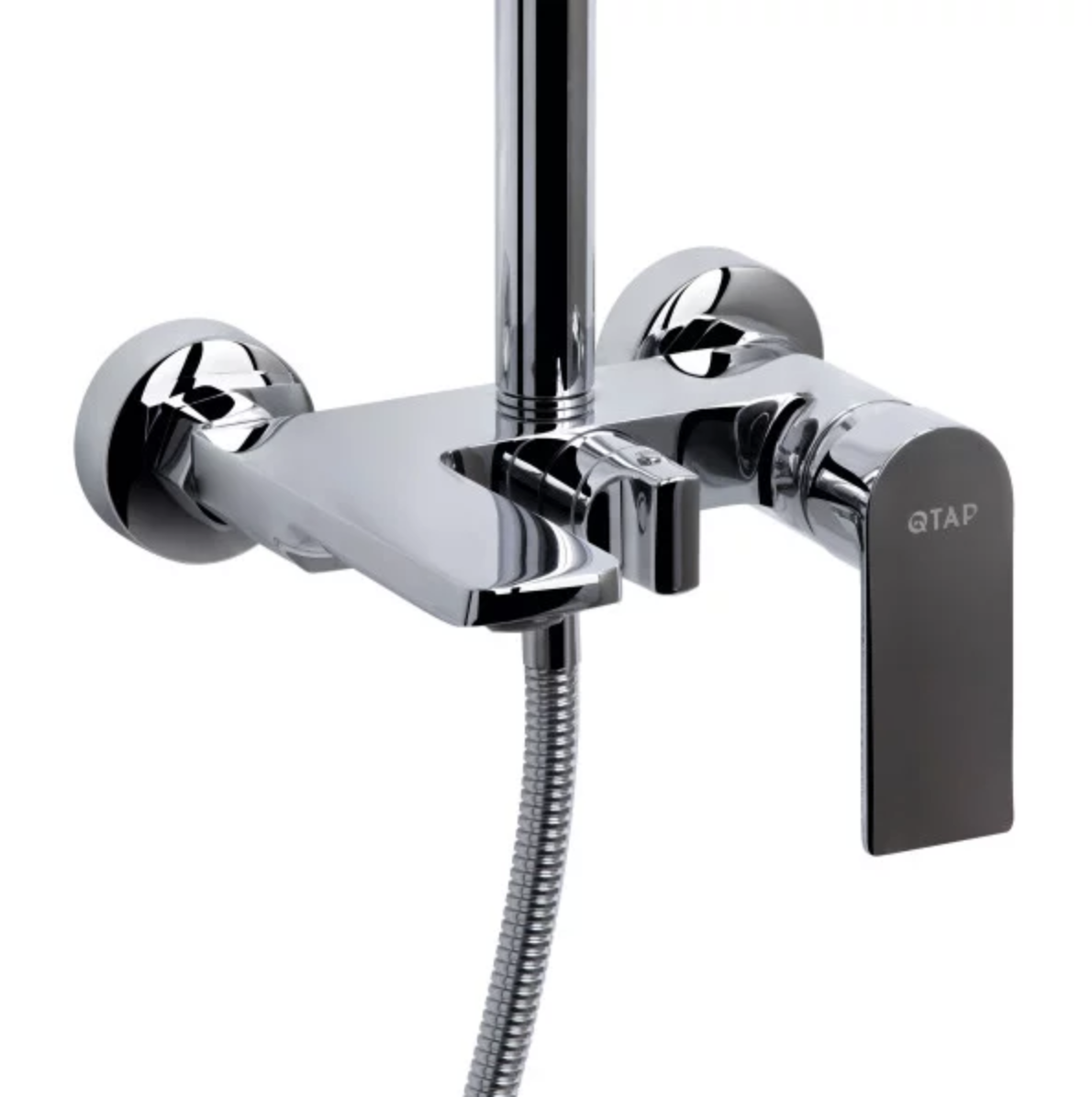 Душова система універсальна Qtap Aries на три споживача (з виливом) Chrome